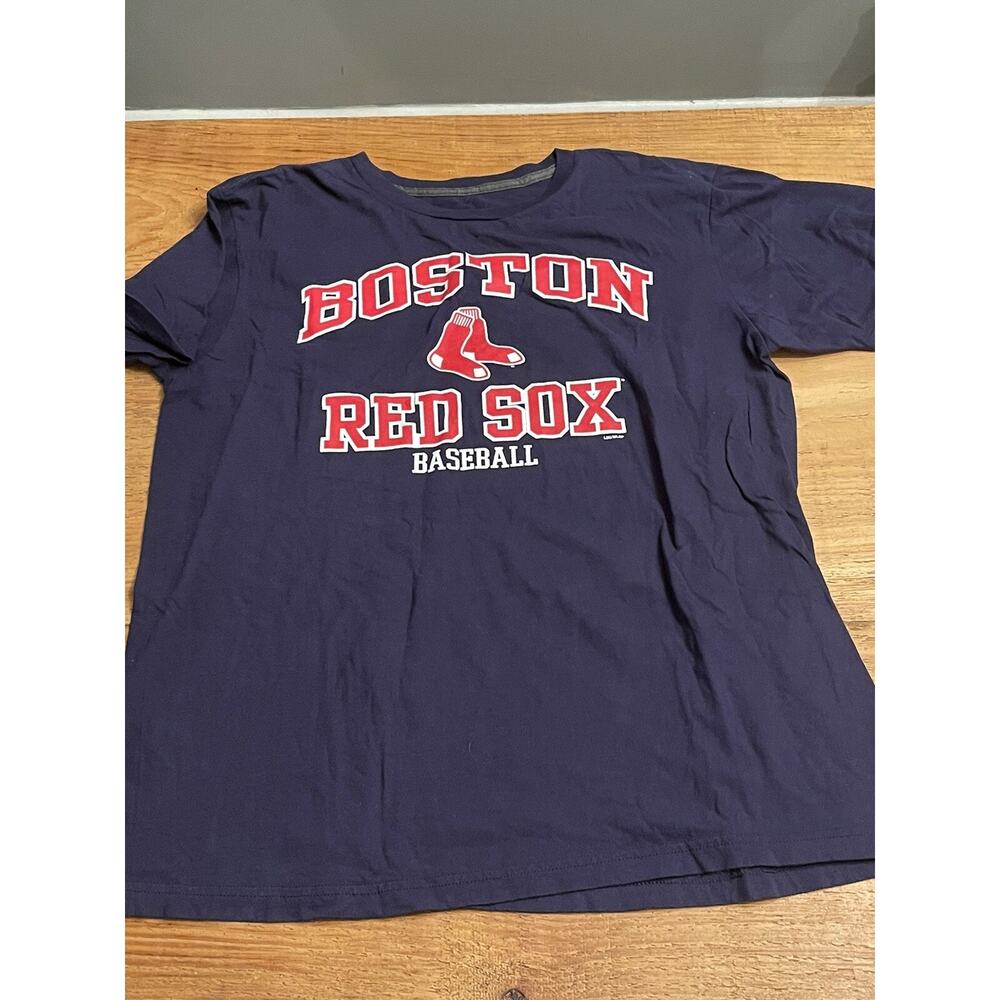 Mlb Team Apparel Mens Blue Graphic T Shirt - Boston Red Sox - Size L
